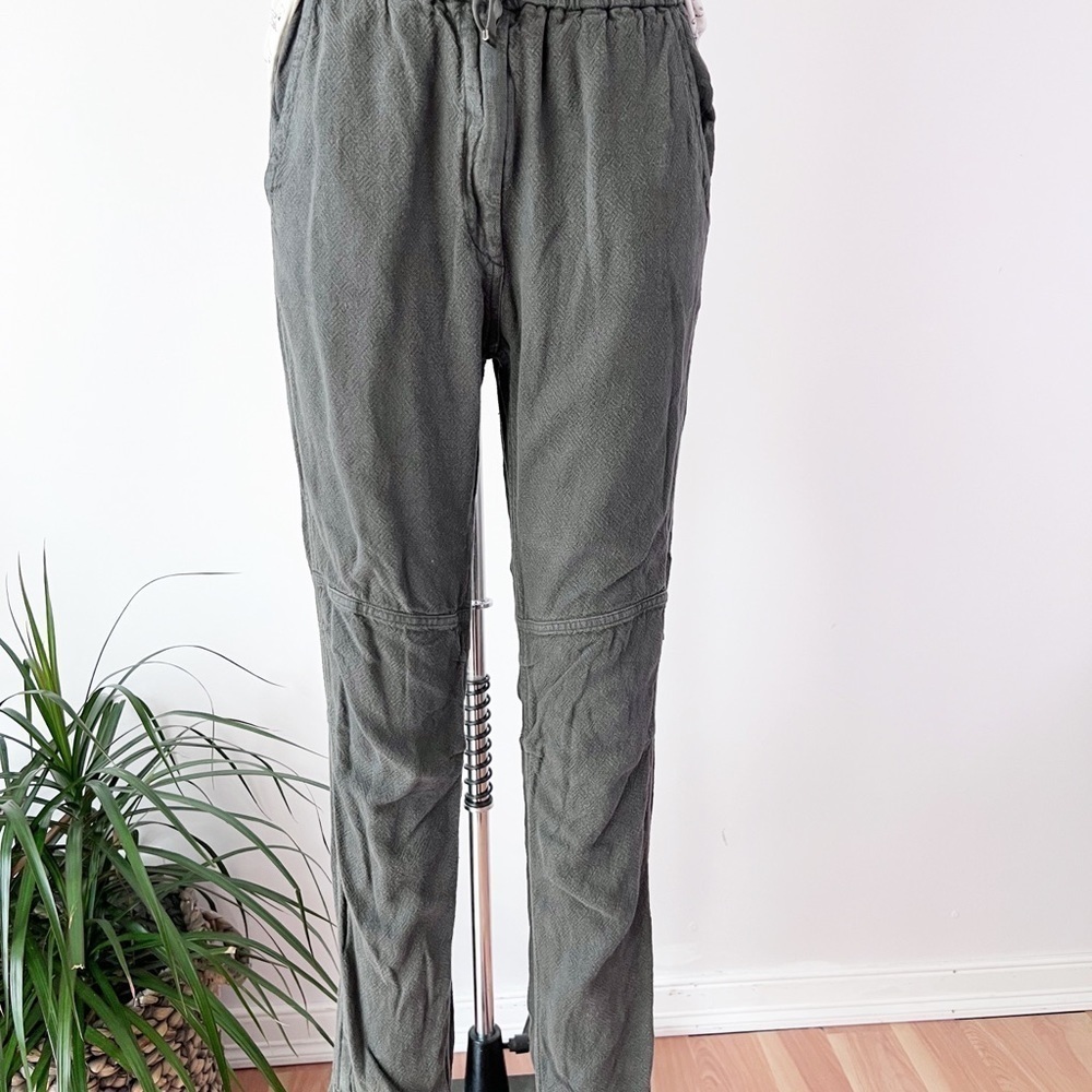 Etoile Isabel Marant Joggers Size 1 Moto Zippered Cuff Linen Gray Washed - Picture 3 of 8